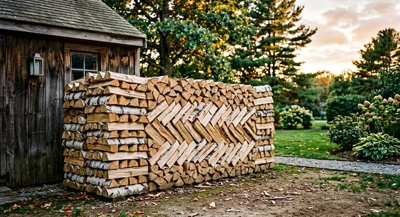 Укладка дров в Архангельском, улица Каминная, 8