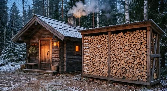 Укладка дров в Архангельском, проезд Луговая, 43